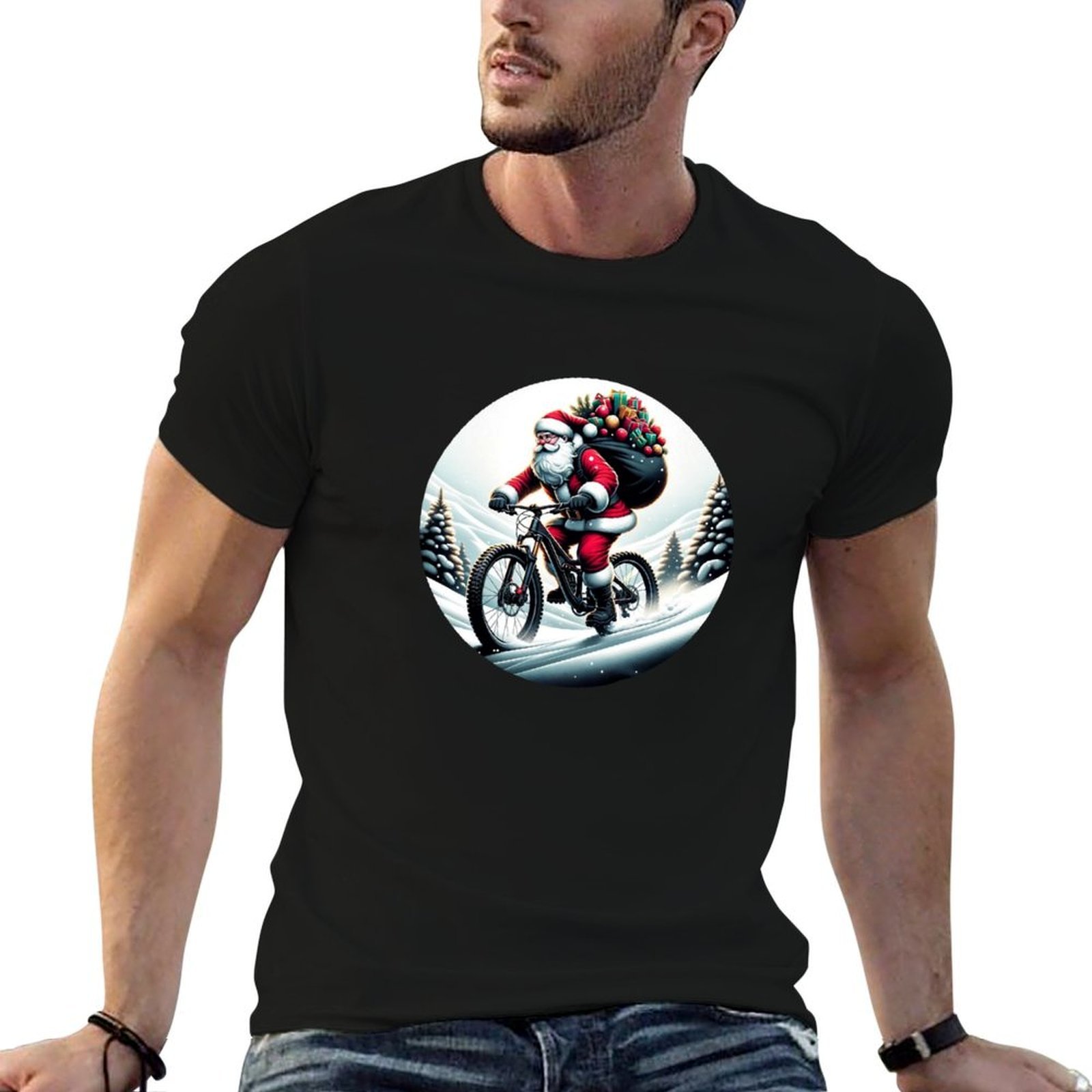 Mountain Biking Essentials - Santa Downhill: Mountain Bike Adventure T-Shirt