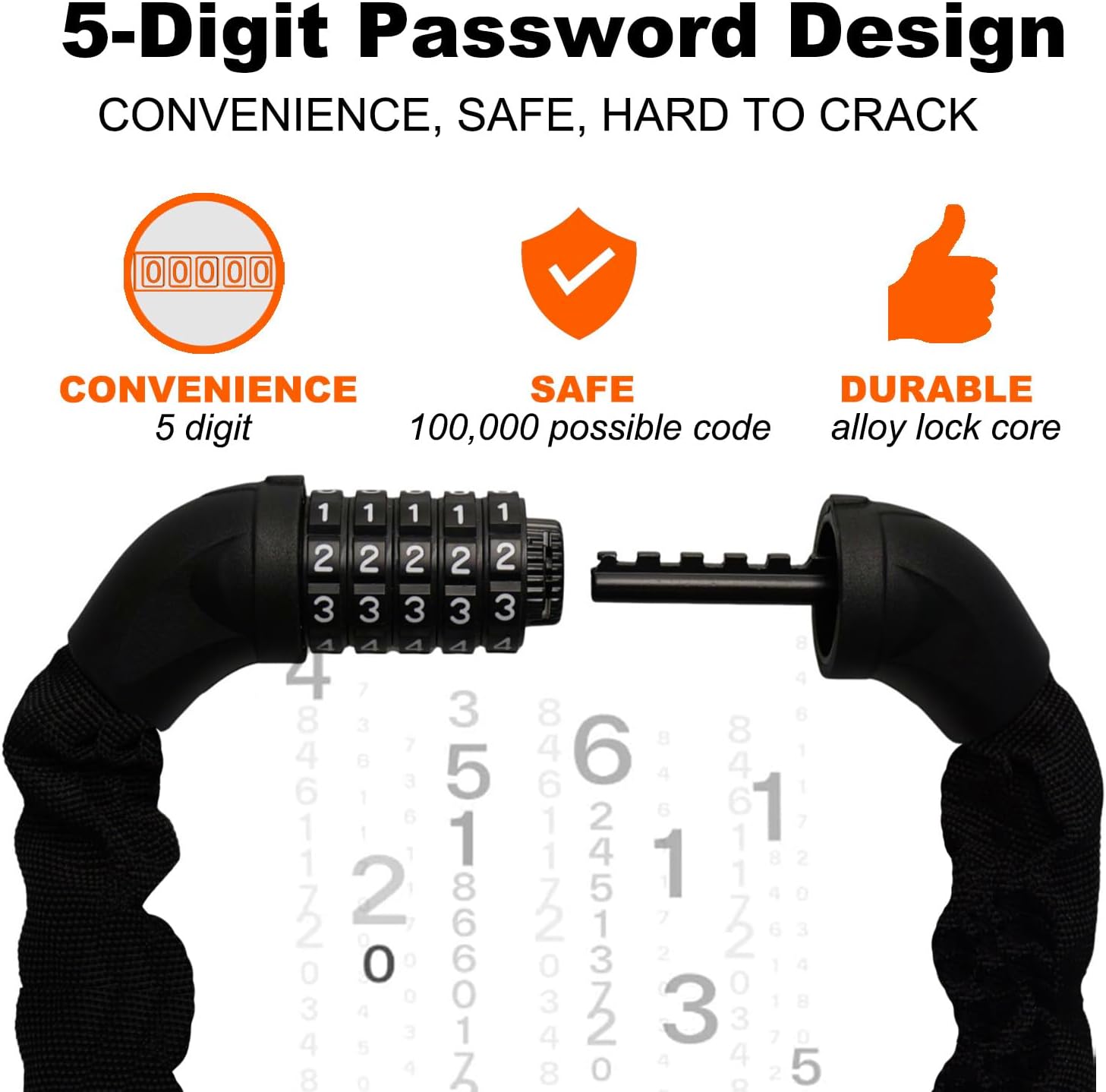 Bike Chain Lock, 5 Digit Combi - Mountain Biking Images review and price