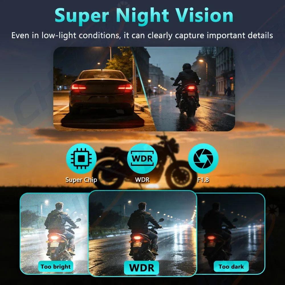 2K HD WiFi Motorcycle DVR With - Mountain Biking Images review and price